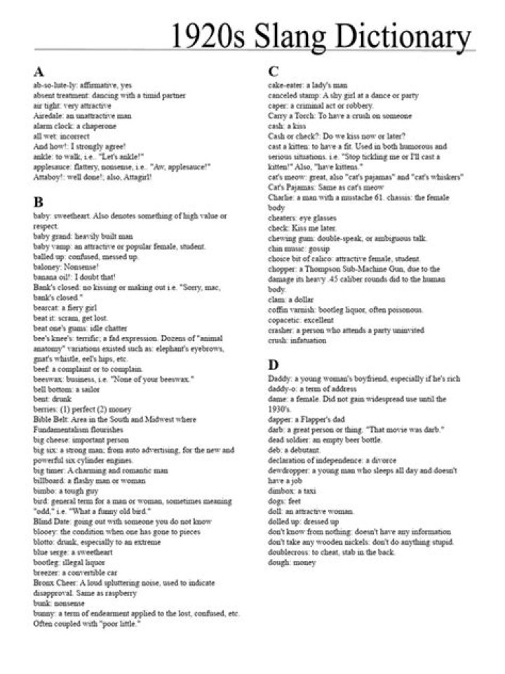 20 Words and Phrases to Make You Long for the Jazz Age