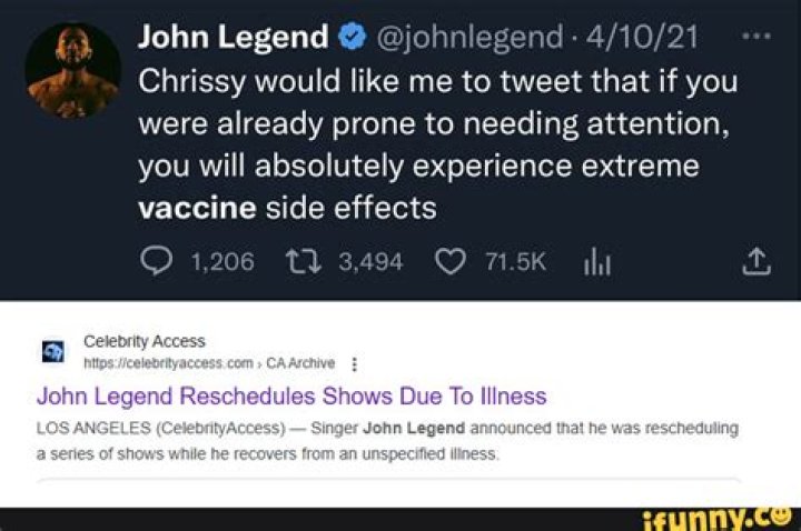 John Legend Reschedules Shows Due To Illness